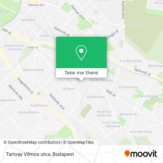 Tartsay Vilmos utca map