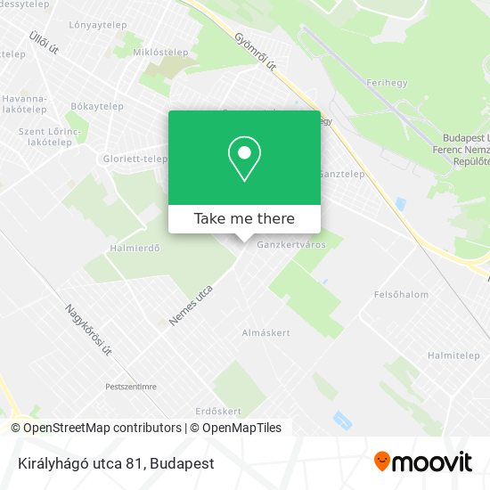 Királyhágó utca 81 map