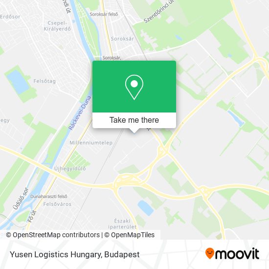 Yusen Logistics Hungary map