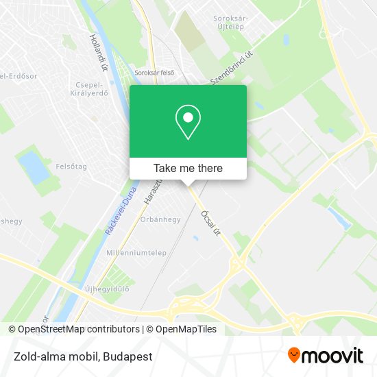 Zold-alma mobil map