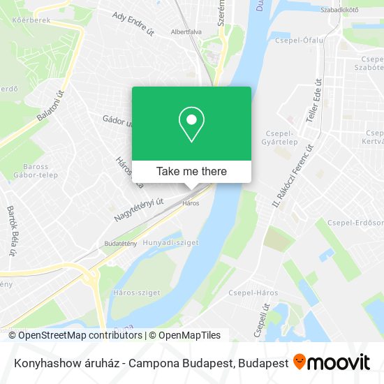 Konyhashow áruház - Campona Budapest map