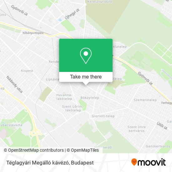 Téglagyári Megálló kávézó map