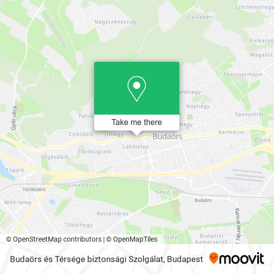 Budaörs és Térsége biztonsági Szolgálat map