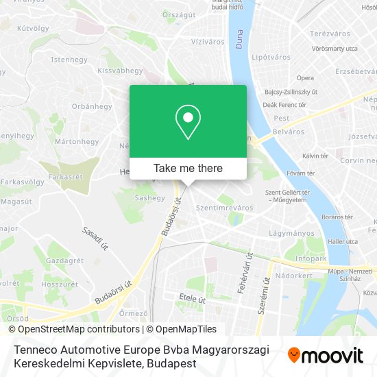 Tenneco Automotive Europe Bvba Magyarorszagi Kereskedelmi Kepvislete map
