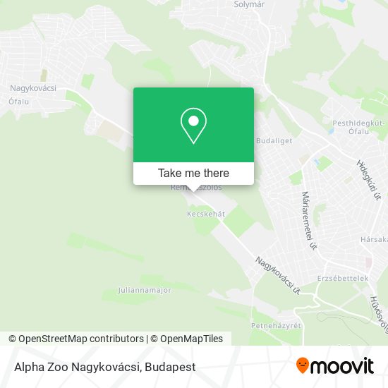 Alpha Zoo Nagykovácsi map