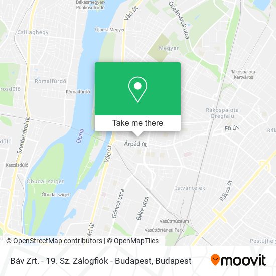 Báv Zrt. - 19. Sz. Zálogfiók - Budapest map