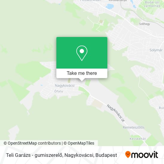 Teli Garázs - gumiszerelő, Nagykovácsi map