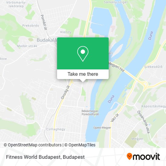 Fitness World Budapest map