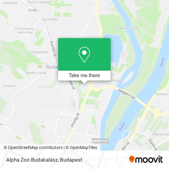 Alpha Zoo Budakalász map