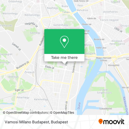 Vamosi Milano Budapest map