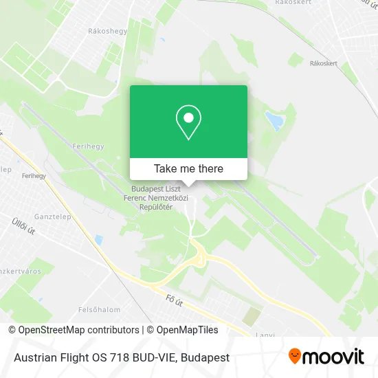 Austrian Flight OS 718 BUD-VIE map