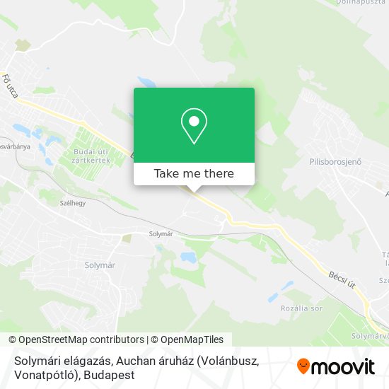 Solymári elágazás, Auchan áruház (Volánbusz, Vonatpótló) map
