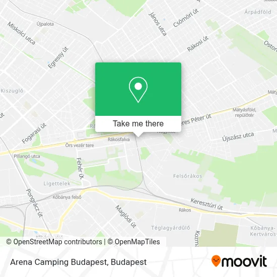 Arena Camping Budapest map