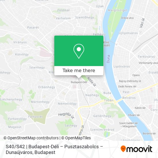 S40 / S42 | Budapest-Déli – Pusztaszabolcs – Dunaújváros map