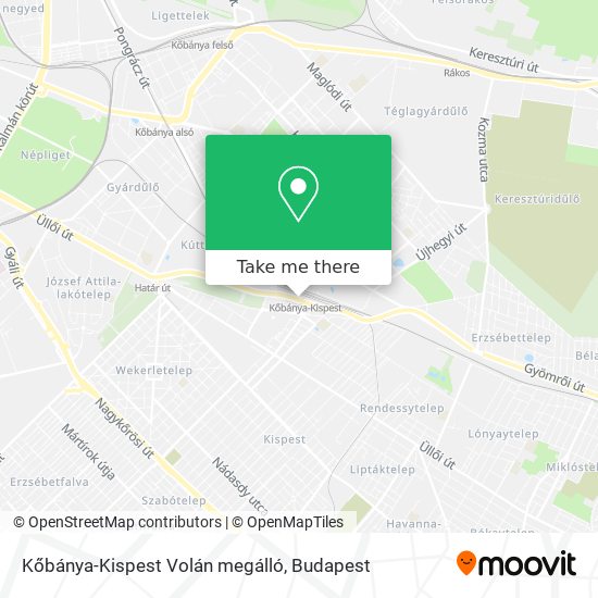 Kőbánya-Kispest Volán megálló map