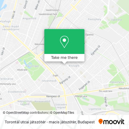 Torontàl utcai játszótér - macis jàtszótèr map