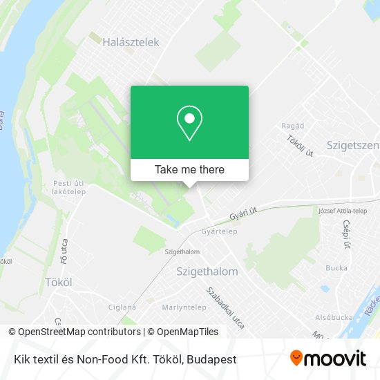 Kik textil és Non-Food Kft. Tököl map