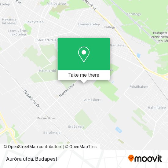 Auróra utca map
