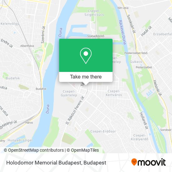 Holodomor Memorial Budapest map