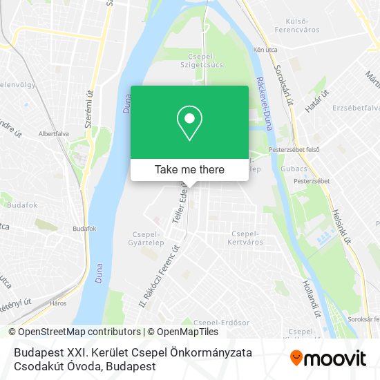 Budapest XXI. Kerület Csepel Önkormányzata Csodakút Óvoda map