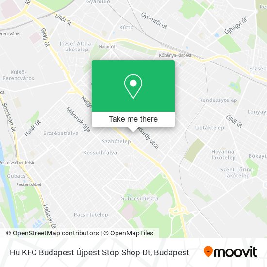 Hu KFC Budapest Újpest Stop Shop Dt map