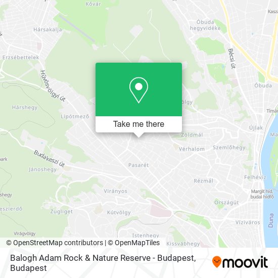 Balogh Adam Rock & Nature Reserve - Budapest map