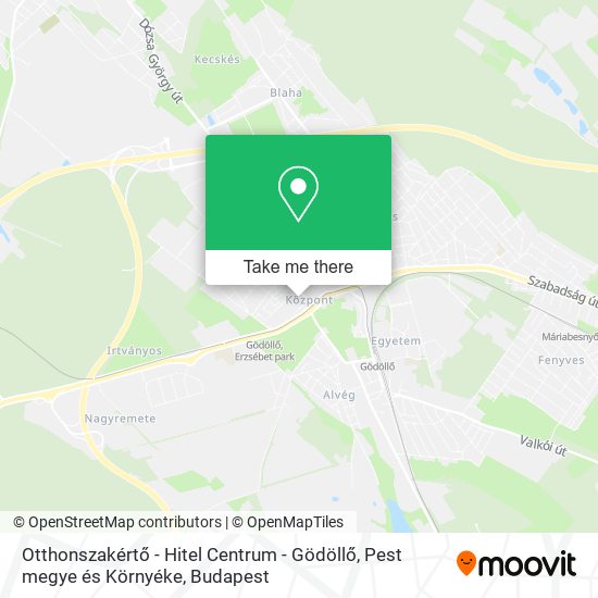 Otthonszakértő - Hitel Centrum - Gödöllő, Pest megye és Környéke map