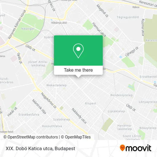 XIX. Dobó Katica utca map