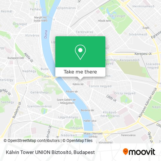 Kálvin Tower UNION Biztosító map