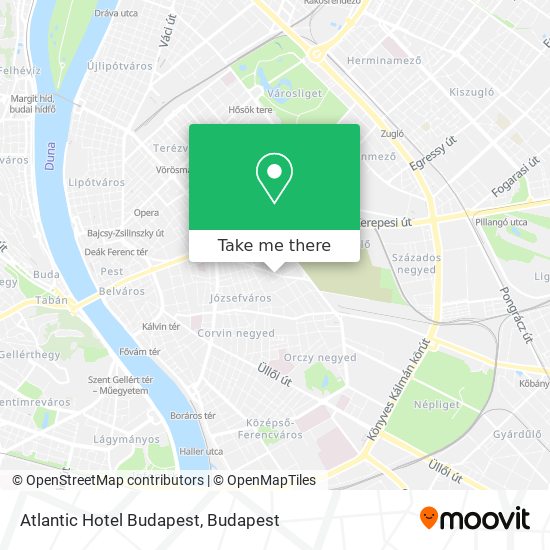 Atlantic Hotel Budapest map