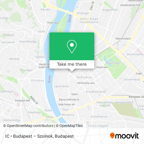 IC • Budapest – Szolnok map