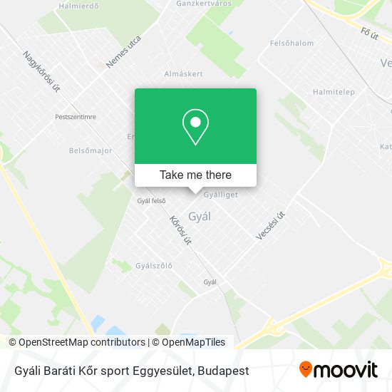 Gyáli Baráti Kőr sport Eggyesület map