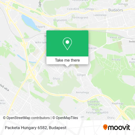 Packeta Hungary 6582 map