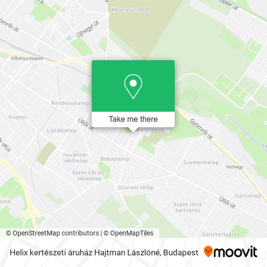 Helix kertészeti áruház Hajtman Lászlóné map