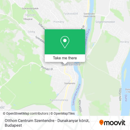 Otthon Centrum Szentendre - Dunakanyar körút map