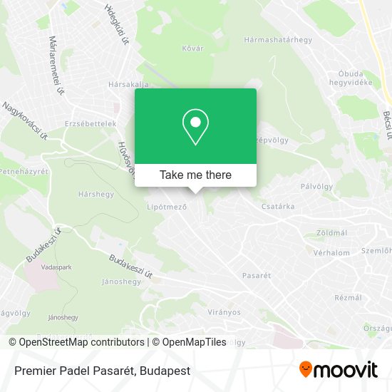 Premier Padel Pasarét map