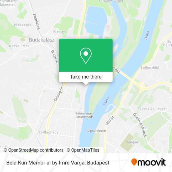 Bela Kun Memorial by Imre Varga map