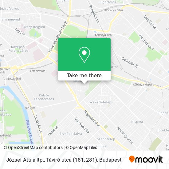 József Attila ltp., Távíró utca‎ (181, 281) map