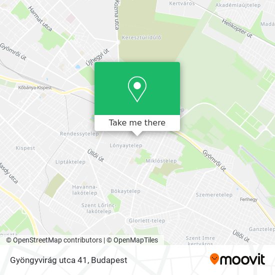 Gyöngyvirág utca 41 map