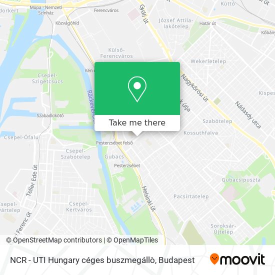 NCR - UTI Hungary céges buszmegállò map