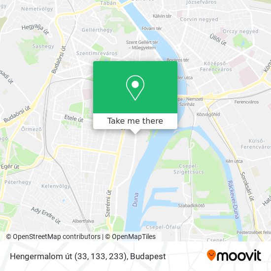 Hengermalom út (33, 133, 233) map