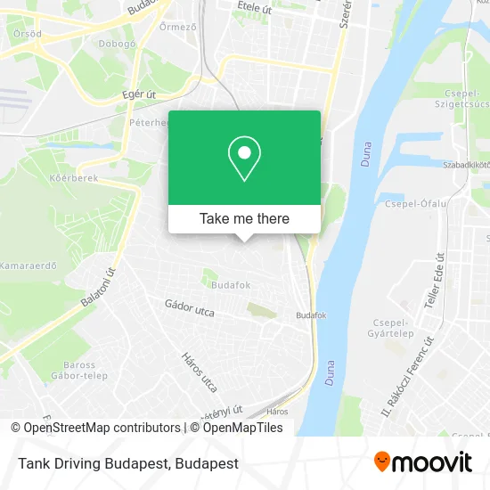 Tank Driving Budapest map