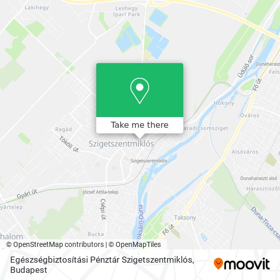 Egészségbiztosítási Pénztár Szigetszentmiklós map