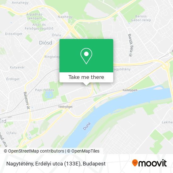 Nagytétény, Erdélyi utca (133E) map