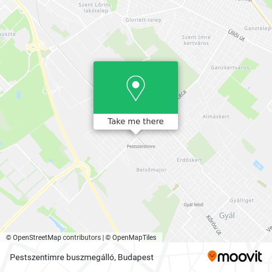 Pestszentimre buszmegálló map