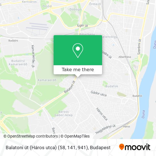 Balatoni út (Háros utca) (58, 141, 941) map