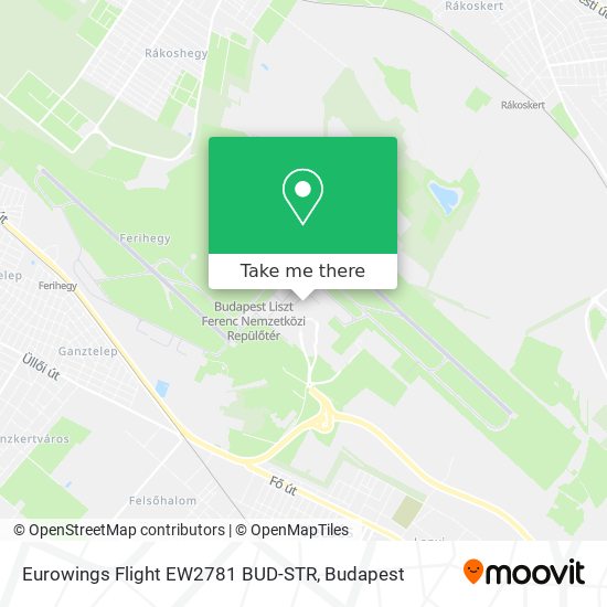 Eurowings Flight EW2781 BUD-STR map