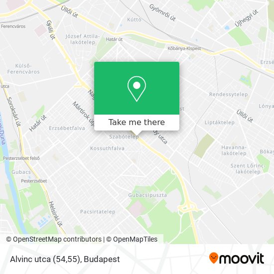 Alvinc utca (54,55) map