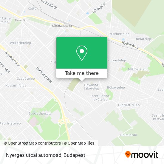 Nyerges utcai automosó map