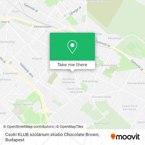 Csoki KLUB szolárium stúdió Chocolate Brown map